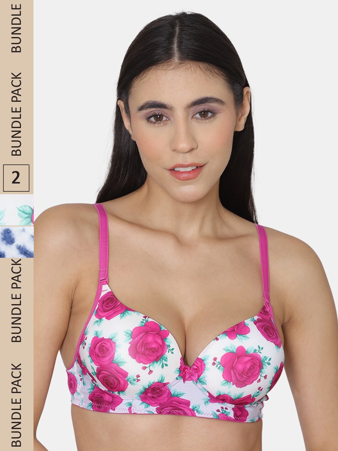 

Tweens Pack Of 2 Floral Printed Heavily Padded Seamless Balconette Bra, White