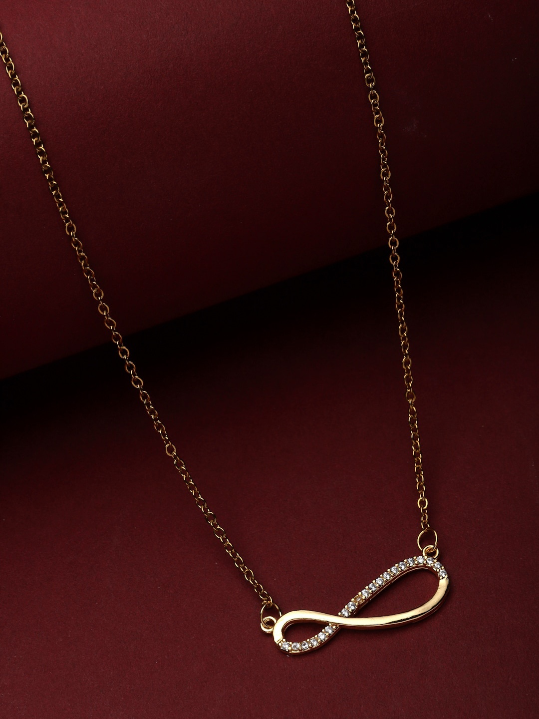 

VOGUE PANASH Gold-Plated CZ-Studded Infinity Shape Pendant