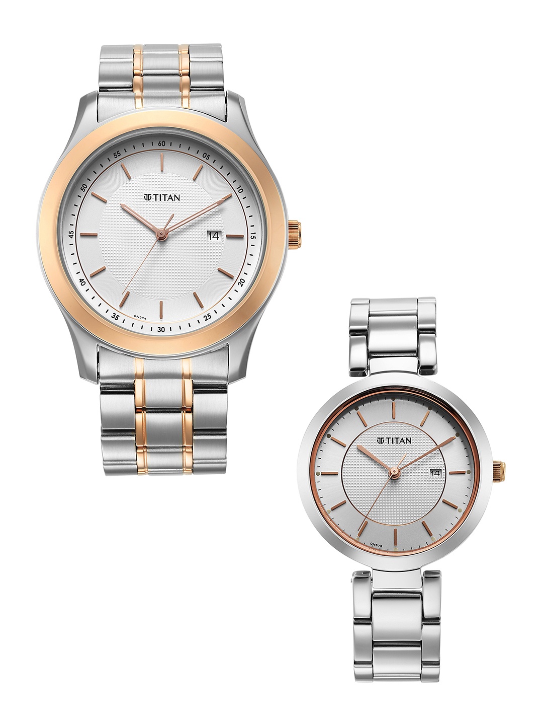 

Titan Pack of 2 Stainless Steel His & Her Couple Analogue Watch 16272480KM01