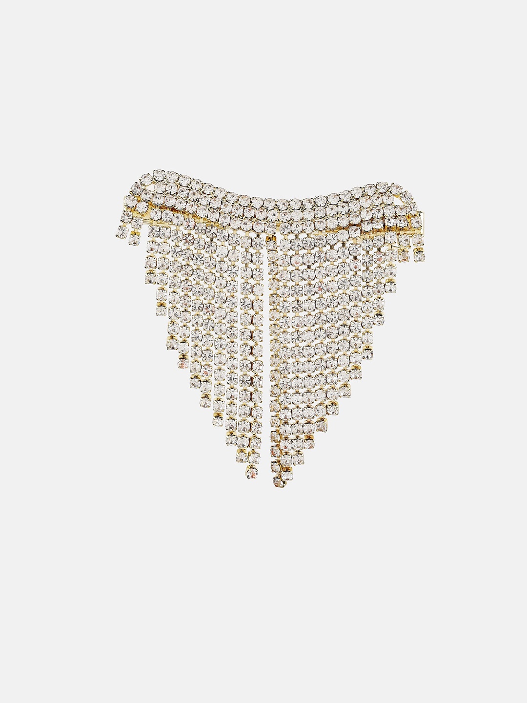 

Kazo Women Stone-Studded Fringed Alloy Brooch, White