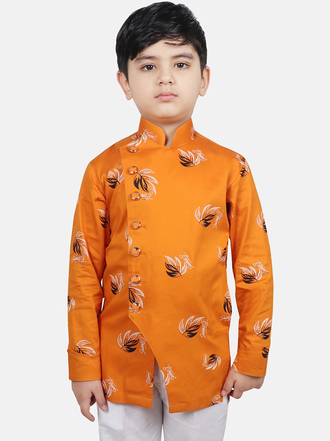 

SG YUVRAJ Boys Floral Printed Kurta, Yellow