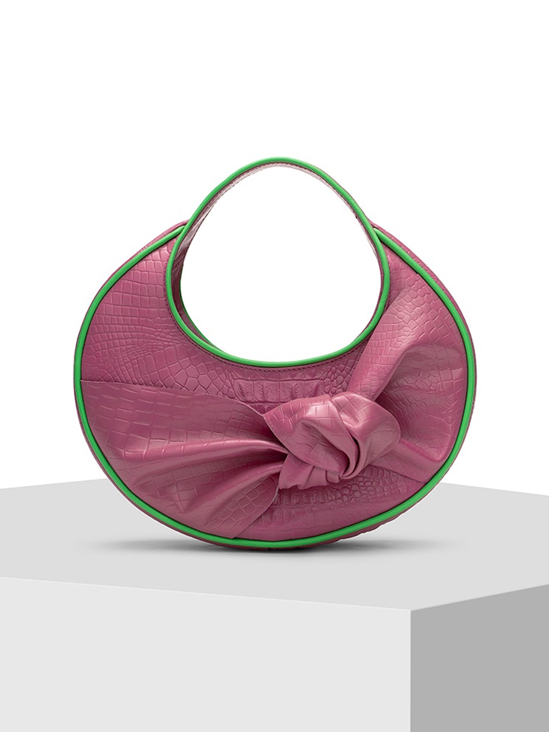 

TIGER MARRON Textured Leather Handheld Bag, Pink