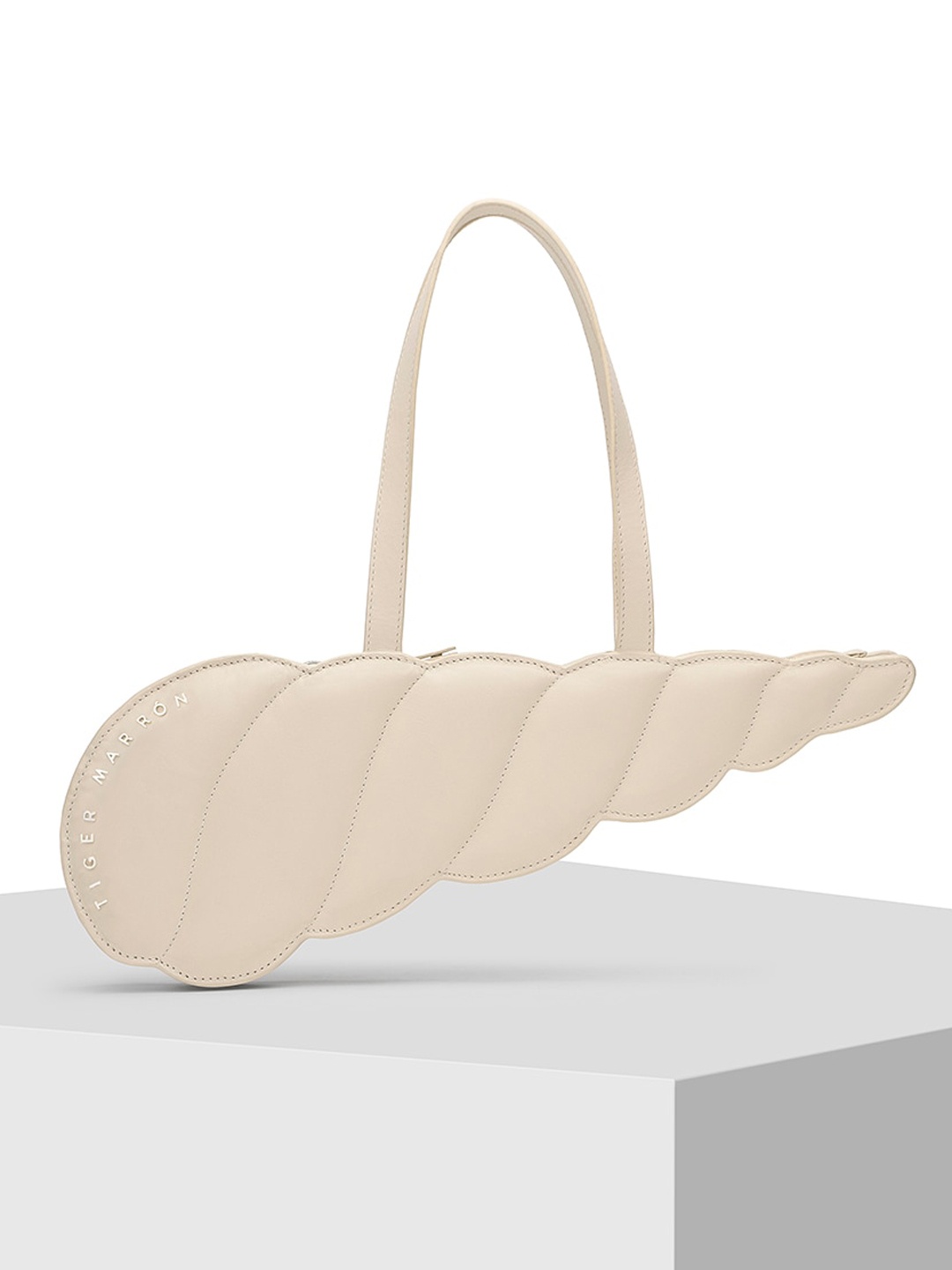 

TIGER MARRON Women Leather Shoulder Bag, Cream