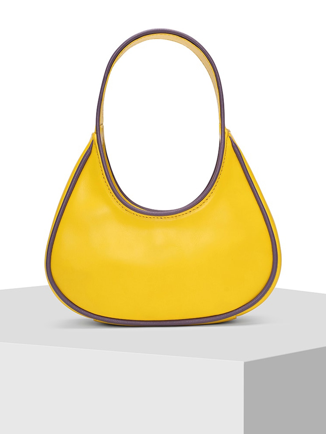

TIGER MARRON Women Leather Small Hobo Bag, Yellow