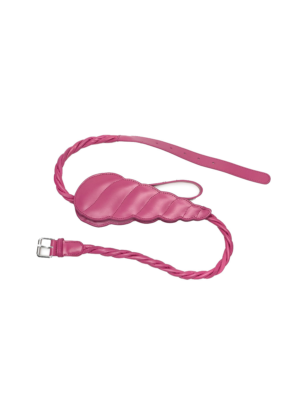 

TIGER MARRON Leather Waist Pouch With Quilted, Pink