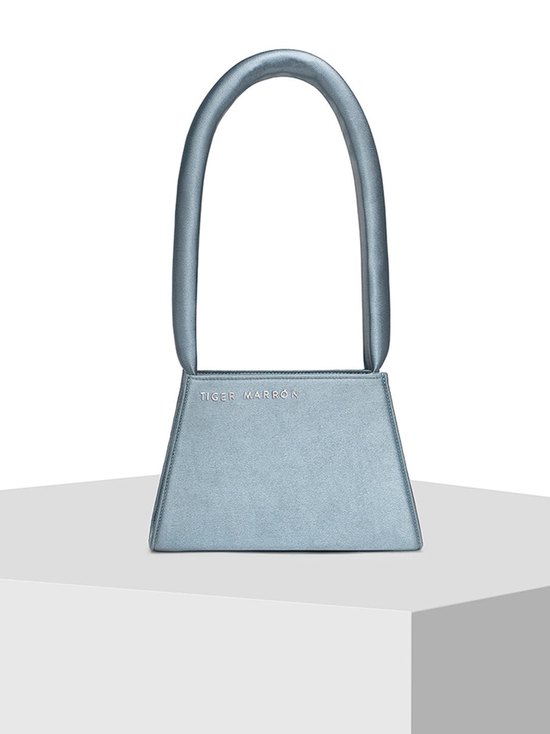 

TIGER MARRON Leather Structured Shoulder Bag, Blue