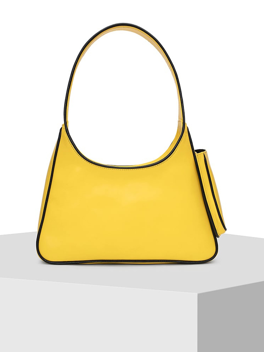 

TIGER MARRON Leather Structured Shoulder Bag, Yellow