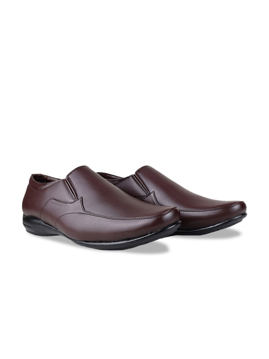

HikBi Men Leather Slip-On Shoes, Brown