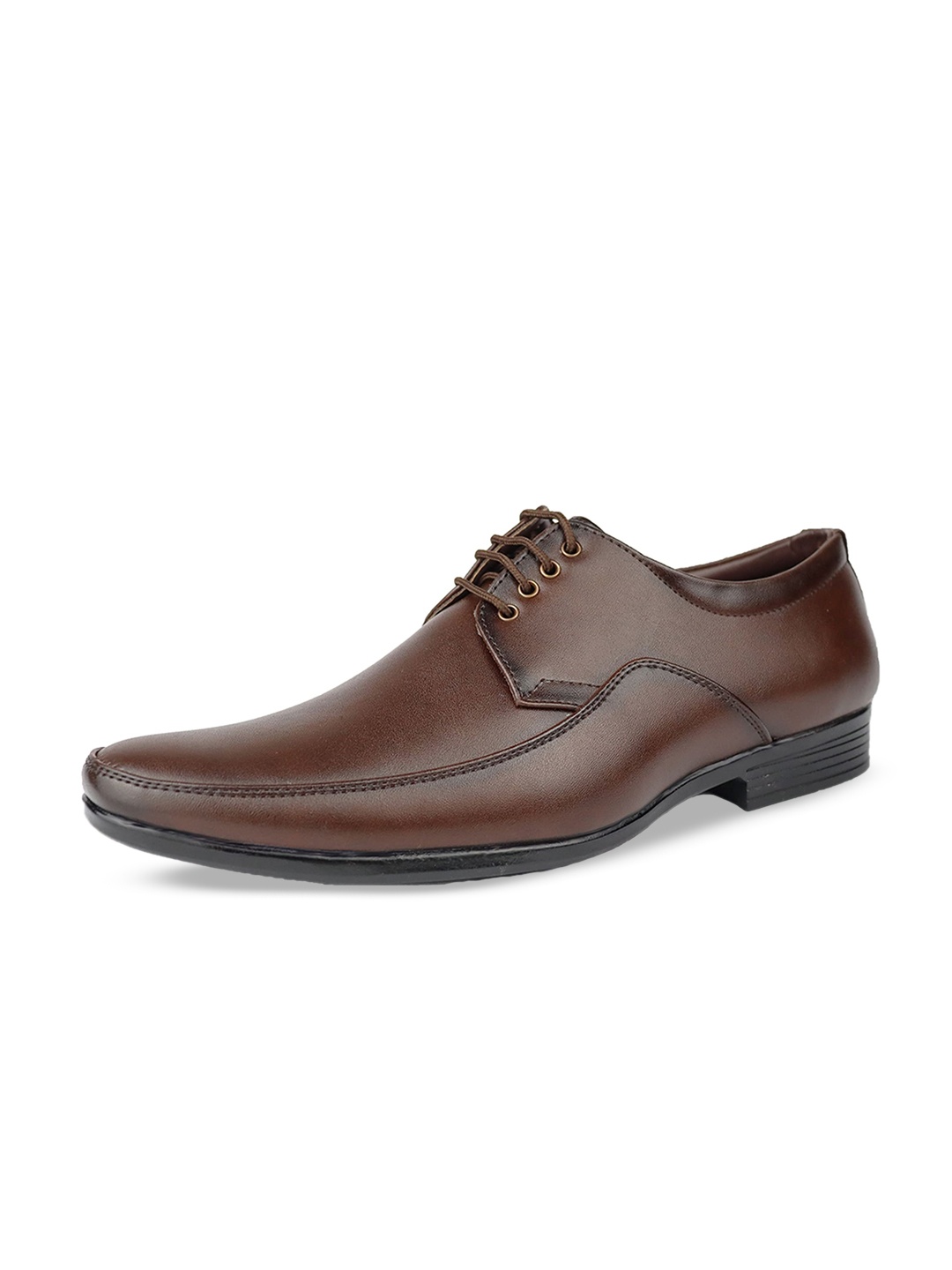 

HikBi Men Leather Formal Derby, Brown