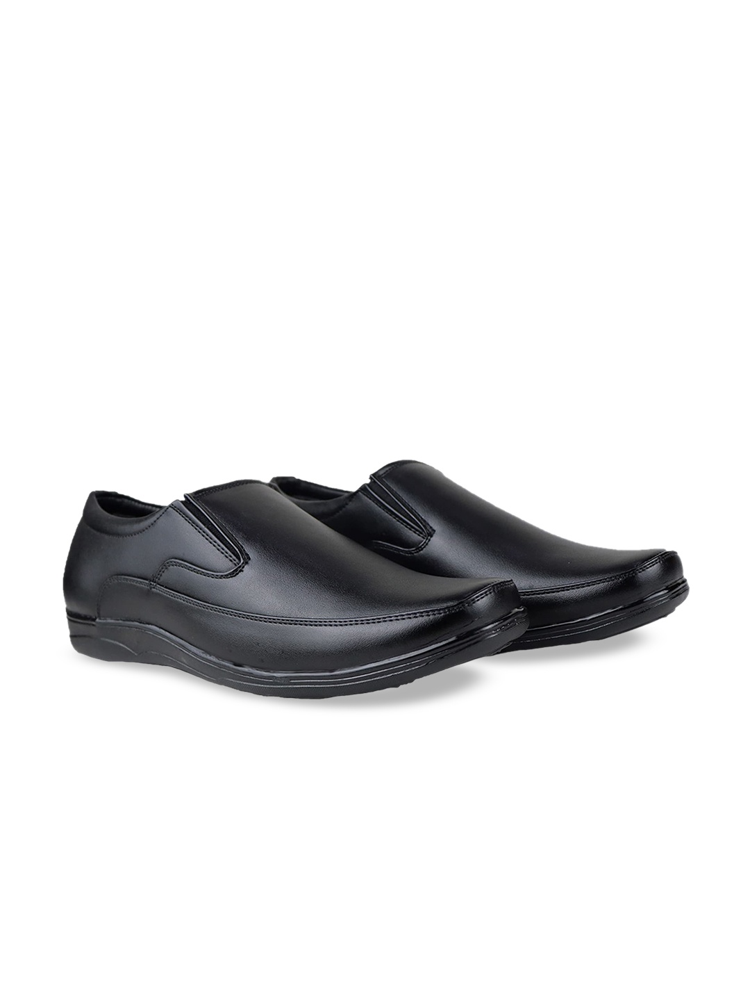 

HikBi Men Leather Formal Slip-On Shoes, Black
