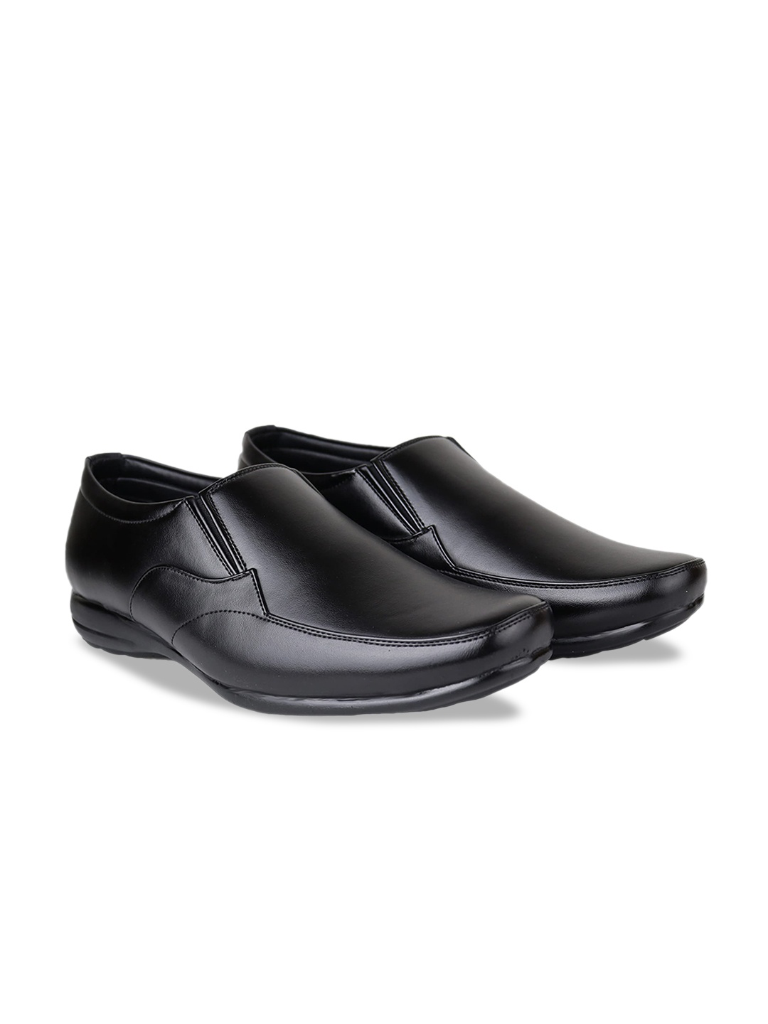 HikBi Men Leather Comfort-Fit Formal Slip-On Shoes, Black