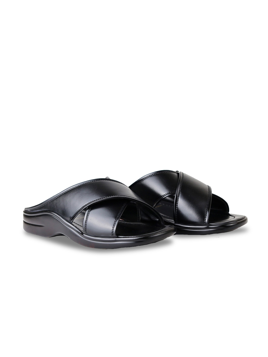 

HikBi Lightweight Leather Comfort Sandals, Black