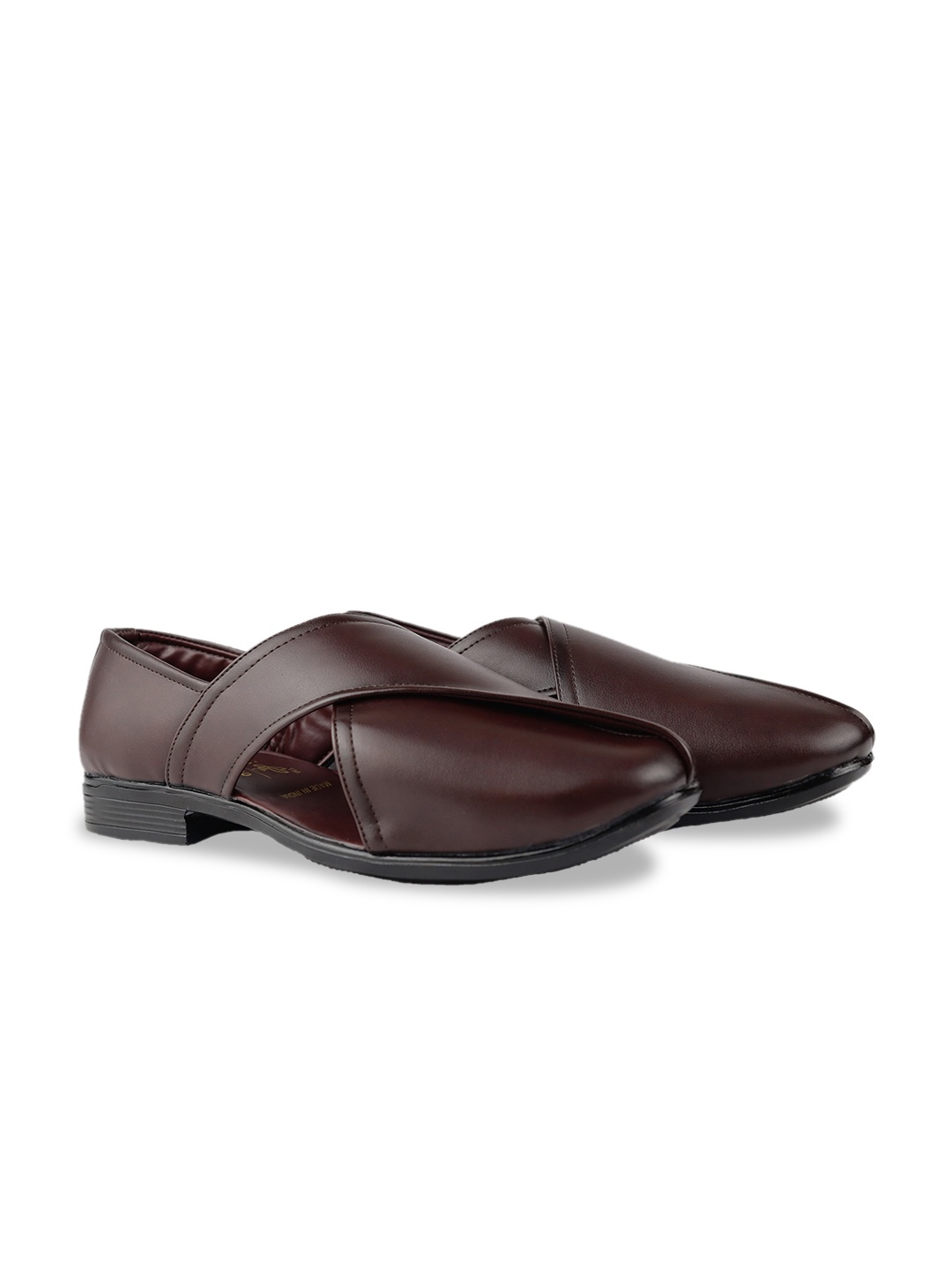 

HikBi Men Lightweight Leather Mojaris, Brown