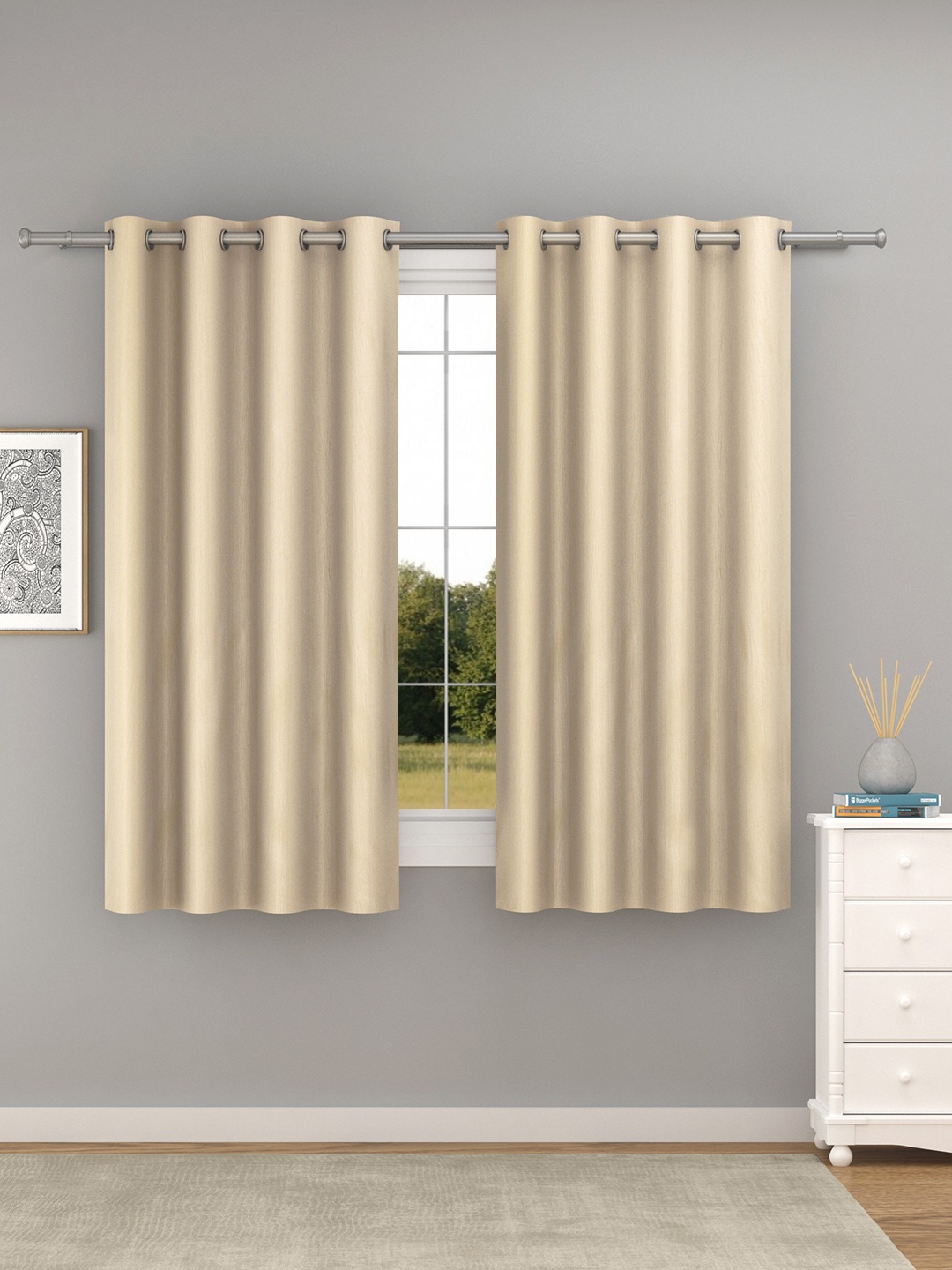 

Raymond Home Beige 2 Pieces Window Curtains