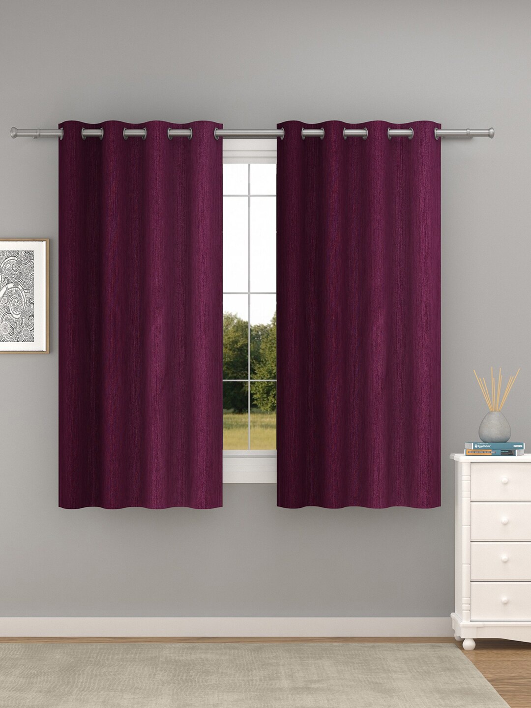 

Raymond Home Purple & Silver-Toned 2 Pcs Window Curtains