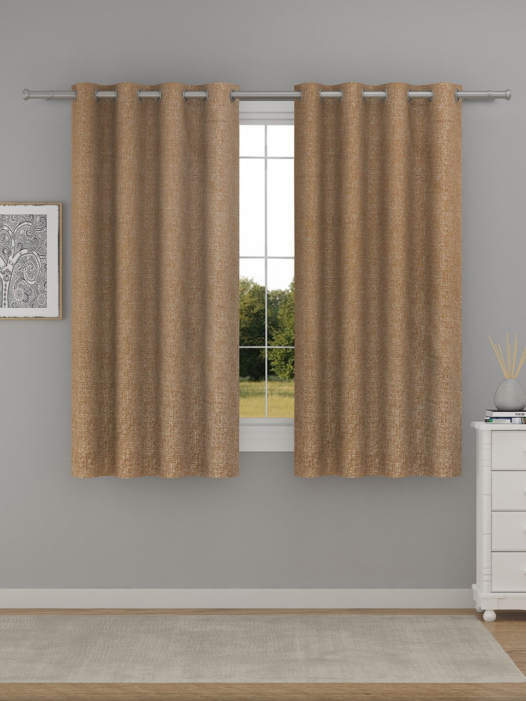 

Raymond Home Brown 2 Pcs Window Curtains