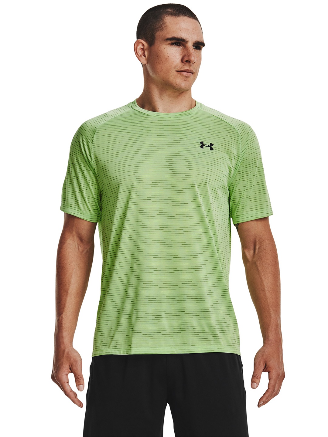 

UNDER ARMOUR Striped Tech 2.0 Dash Loose Fit Training T-shirt, Green