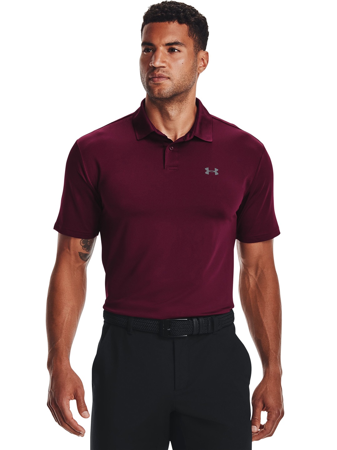 

UNDER ARMOUR Polo Collar Loose T-shirt, Maroon