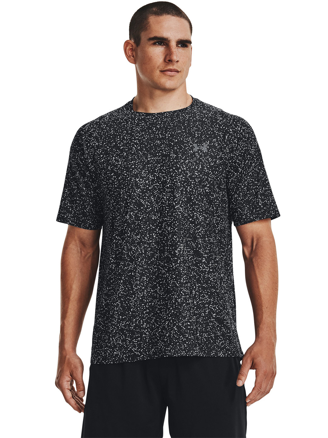 

UNDER ARMOUR Men Black & White Printed Loose T-shirt