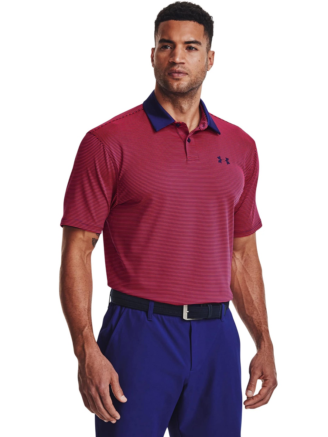 

UNDER ARMOUR Performance Stripe Polo Golf T-Shirt, Blue