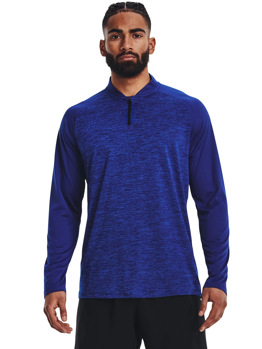 

UNDER ARMOUR Training Henley Neck Loose T-shirt, Blue