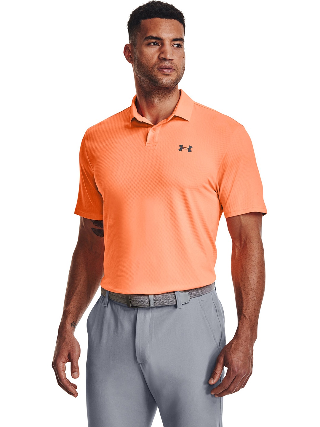 UNDER ARMOUR Men Performance Polo 2.0 Polo Collar Loose T-shirt, Orange