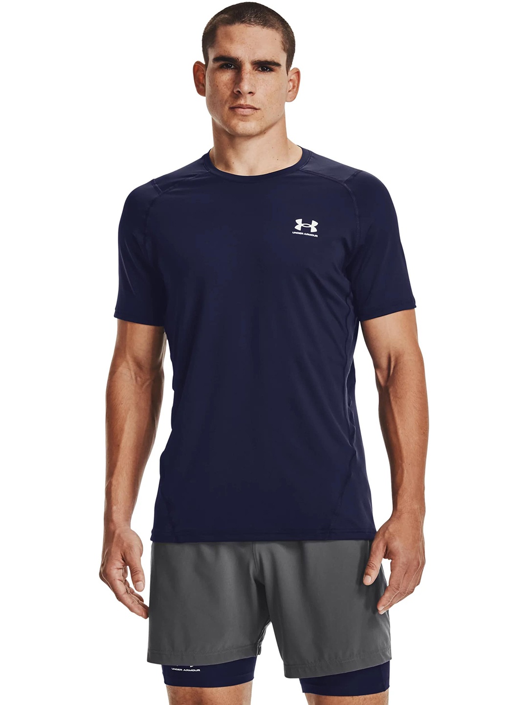 

UNDER ARMOUR Heatgear Fitted Training T-shirt, Navy blue