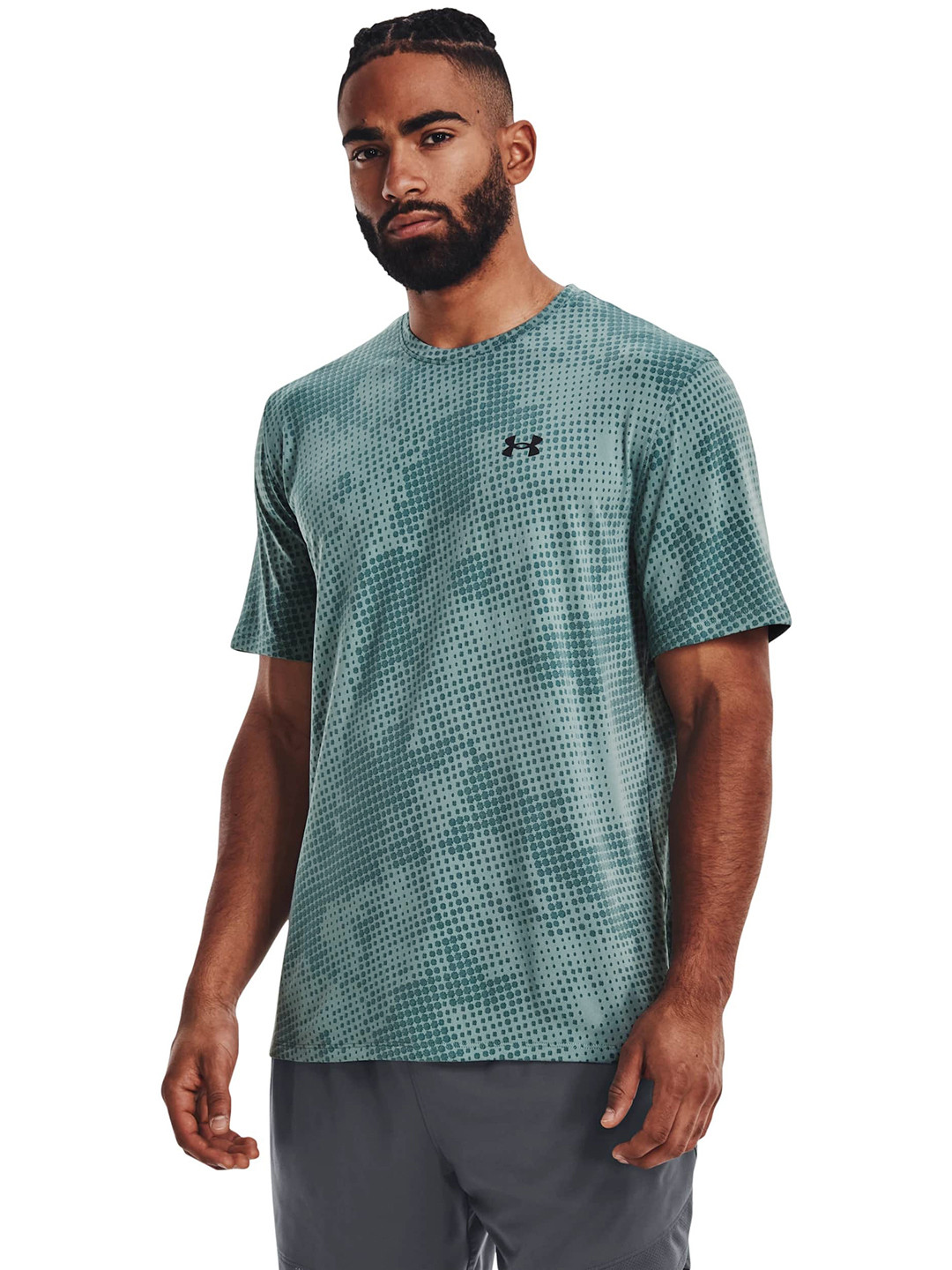 

UNDER ARMOUR Men Green Printed Loose T-shirt