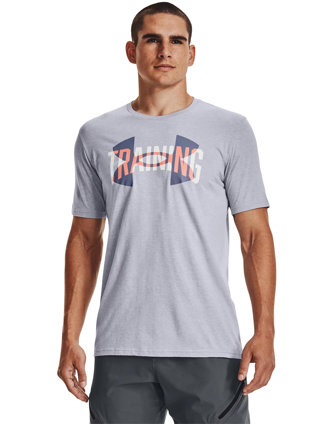 

UNDER ARMOUR Brand Logo Printed Loose T-shirt, Blue