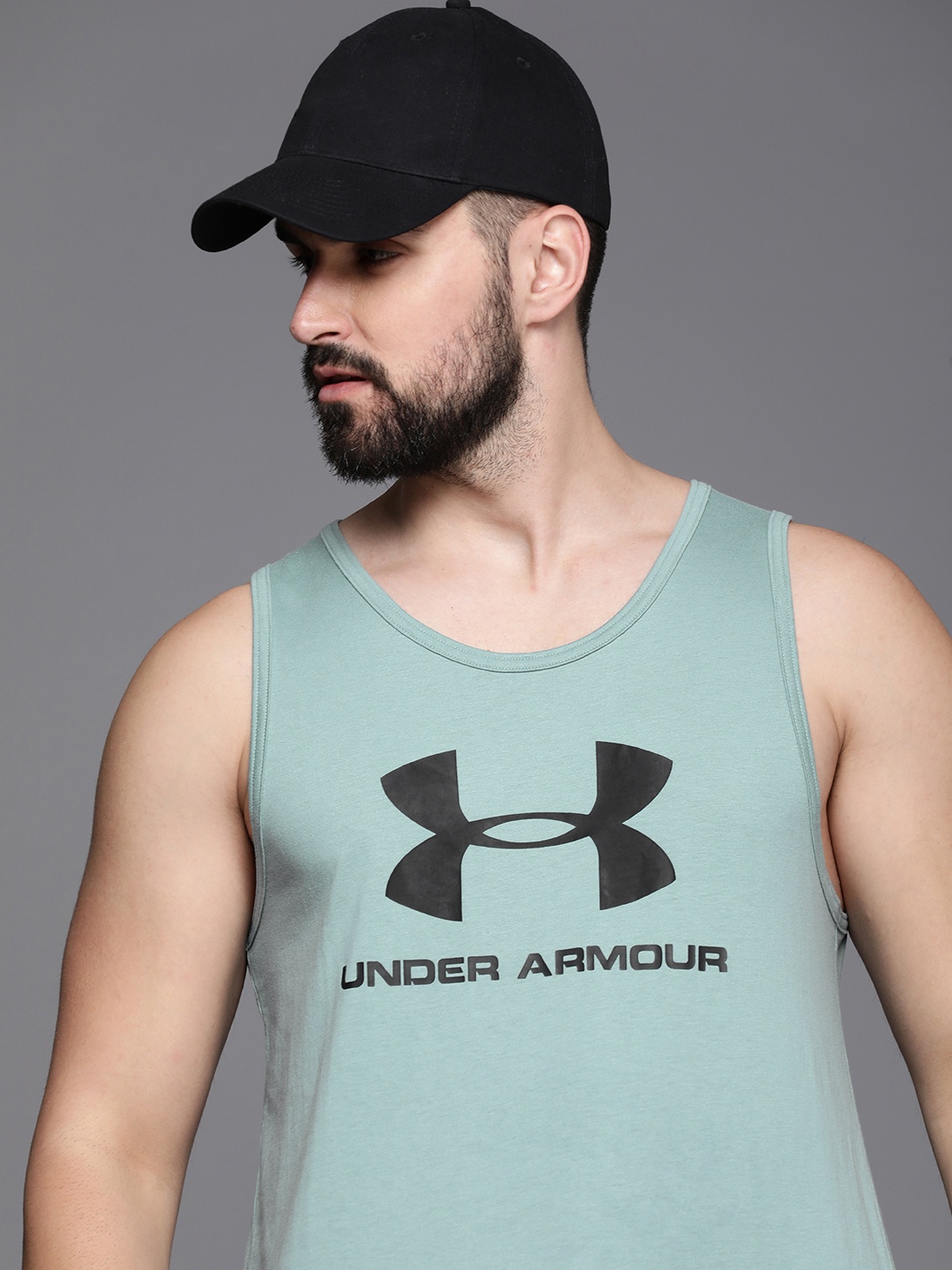 

UNDER ARMOUR Brand Logo Printed Loose Sports T-shirt, Green