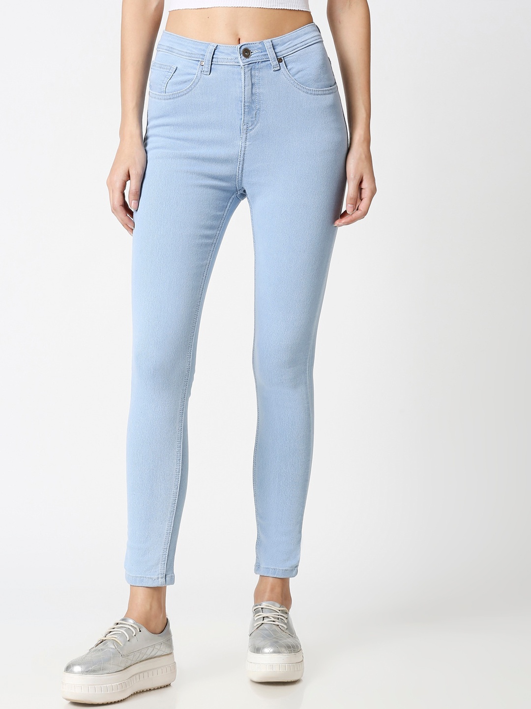 

High Star Women Slim Fit High-Rise Stretchable Jeans, Blue
