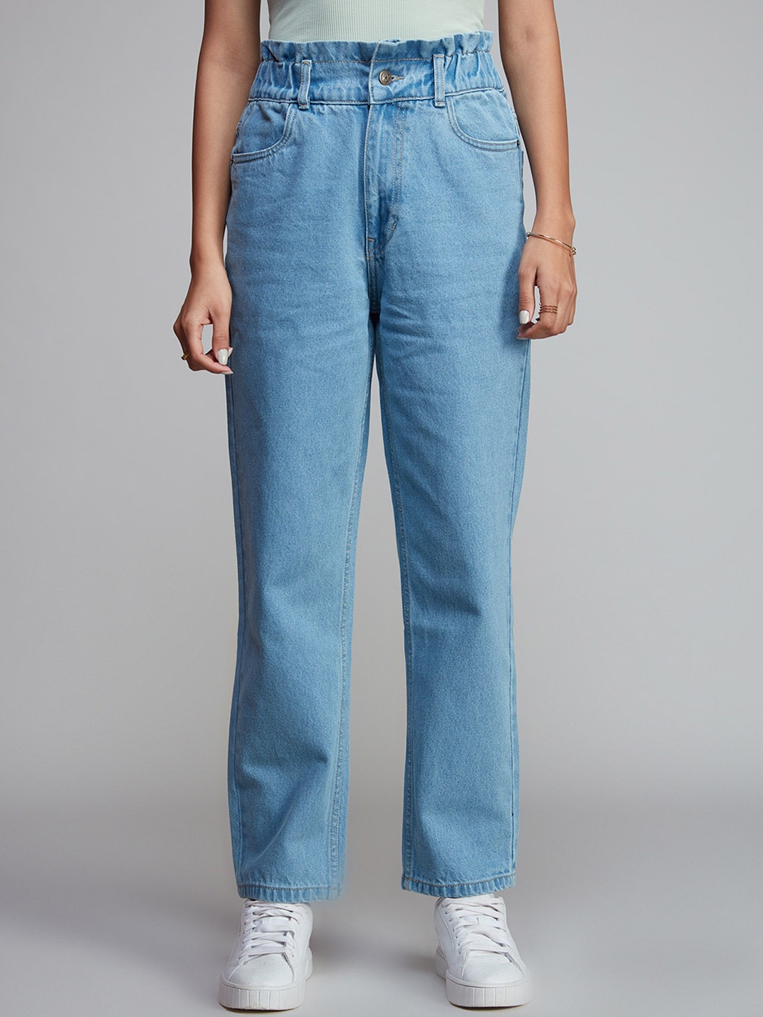 

20Dresses Women High-Rise Pure Cotton Jeans, Blue