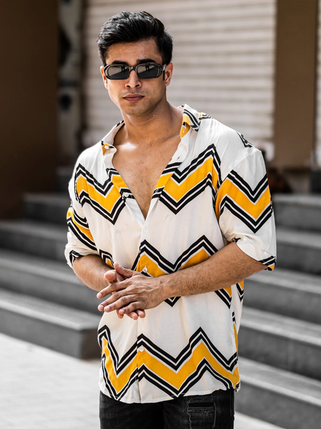 

Powerlook Spread Collar Striped India Slim Fit Casual Shirt, White