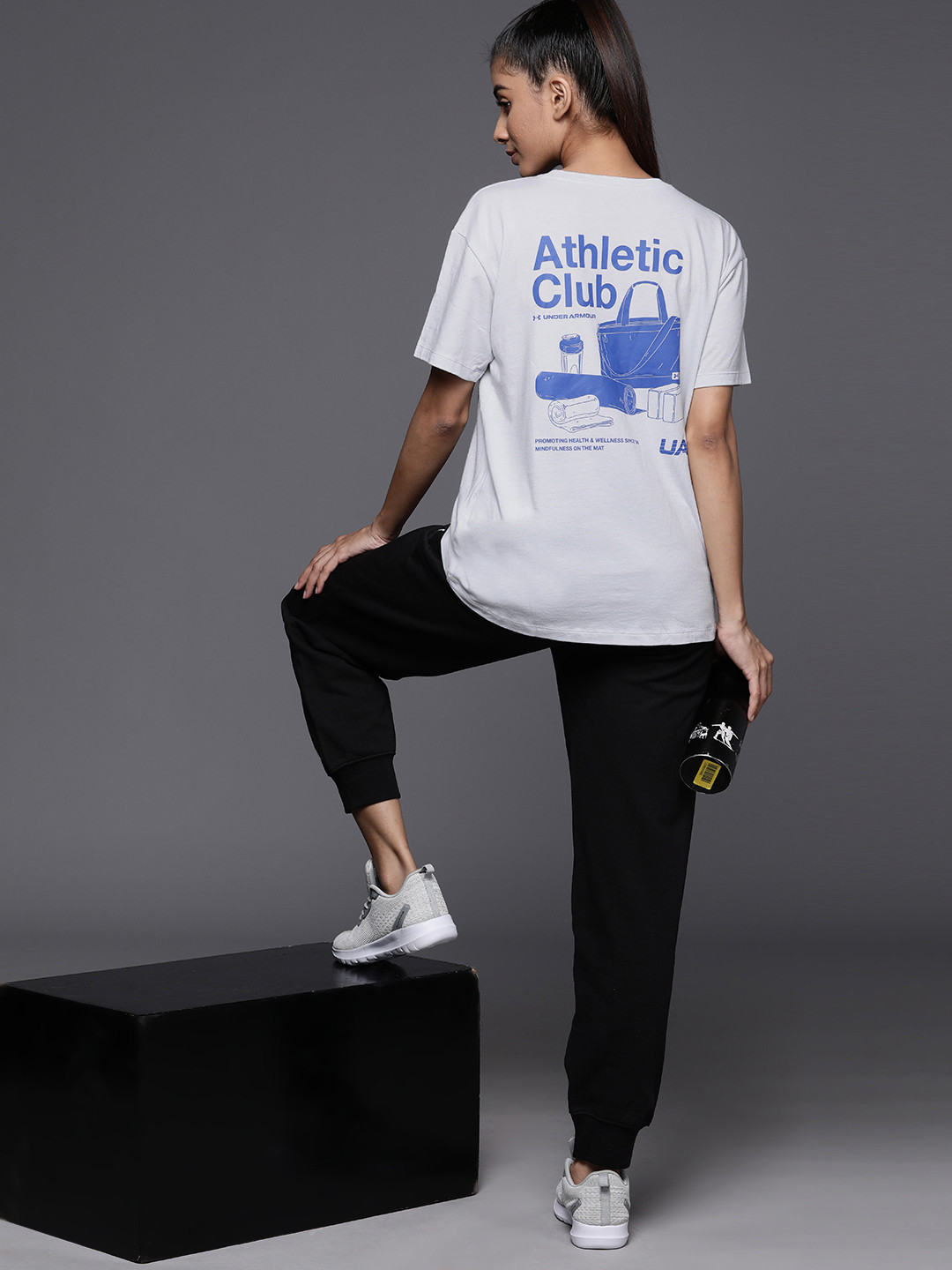 

UNDER ARMOUR Quick-Dry Vintage Athletic Club Back Printed Loose Sports T-shirt, Grey