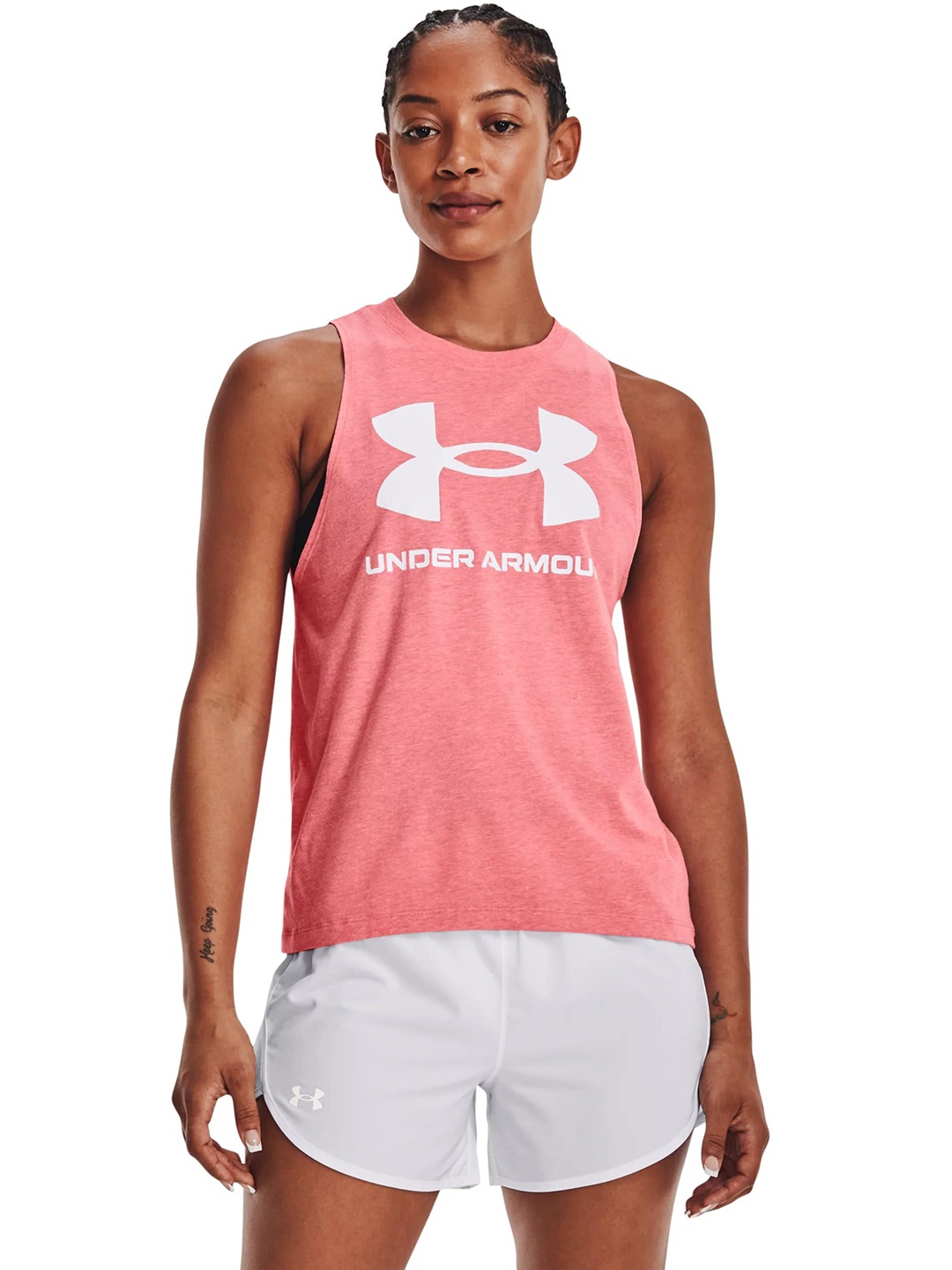 

UNDER ARMOUR Sportstyle Graphic Print Tank T-shirt, Peach