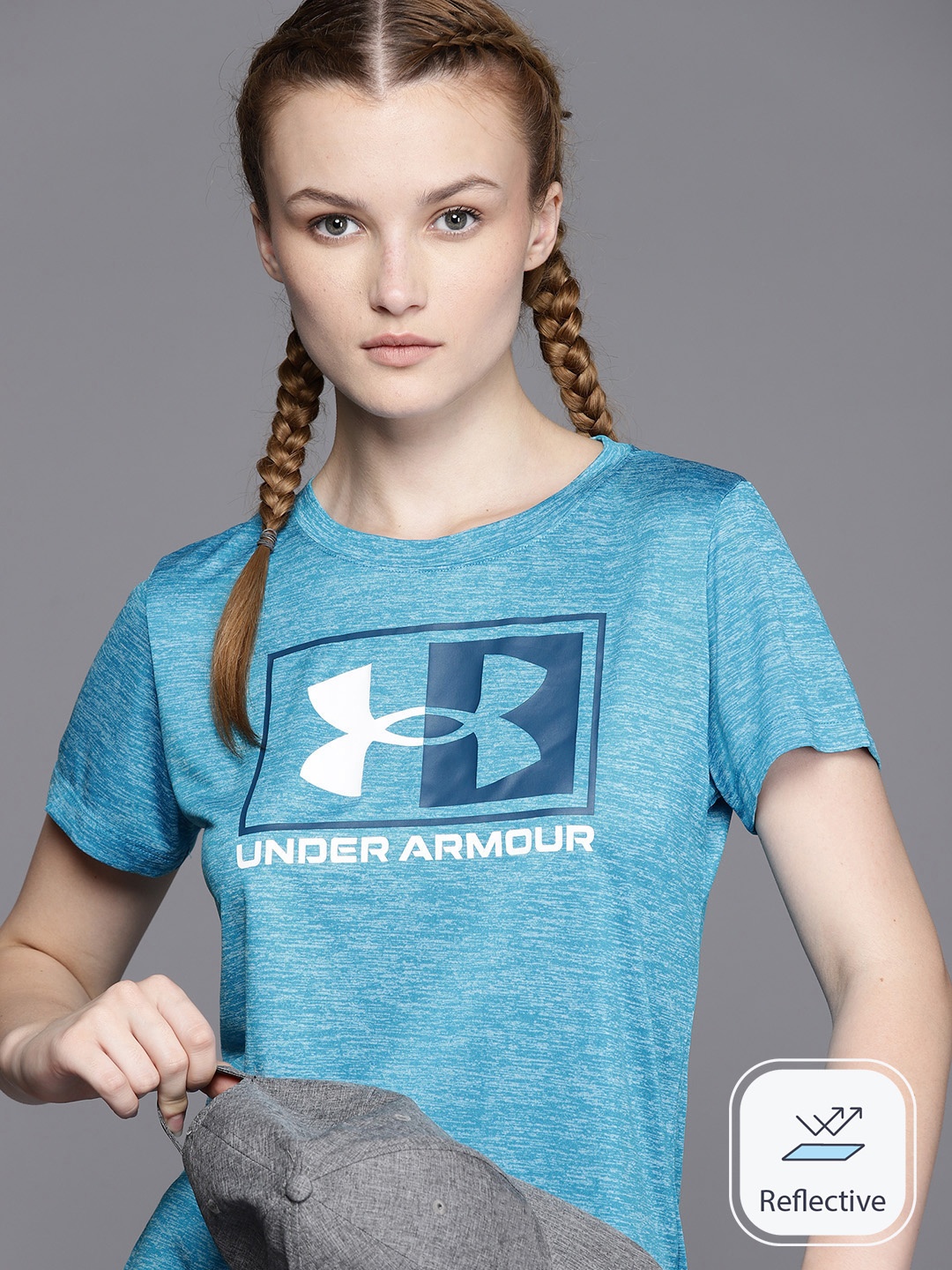 

UNDER ARMOUR Women Brand Logo Printed T-shirt, Blue