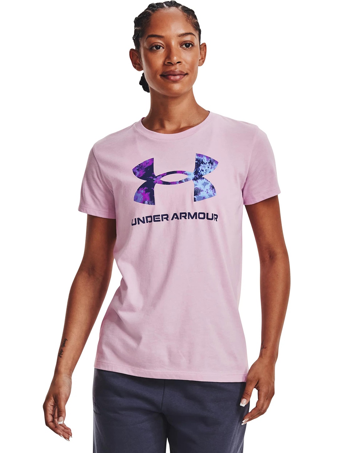 

UNDER ARMOUR Women Sportstyle Brand Logo Printed T-shirt, Pink