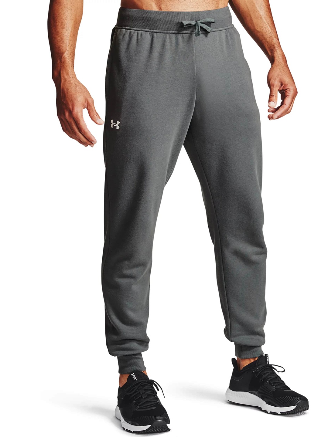 

UNDER ARMOUR Men Solid Mid-Rise Regular Fit Sports Joggers, Grey