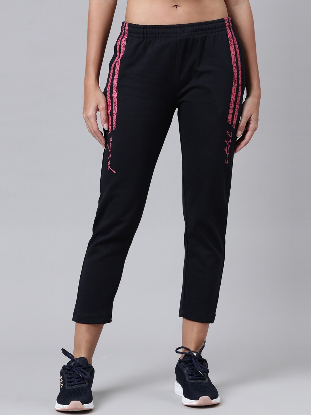

Proline Women Cotton Satin Ankle-Length Track Pant, Navy blue