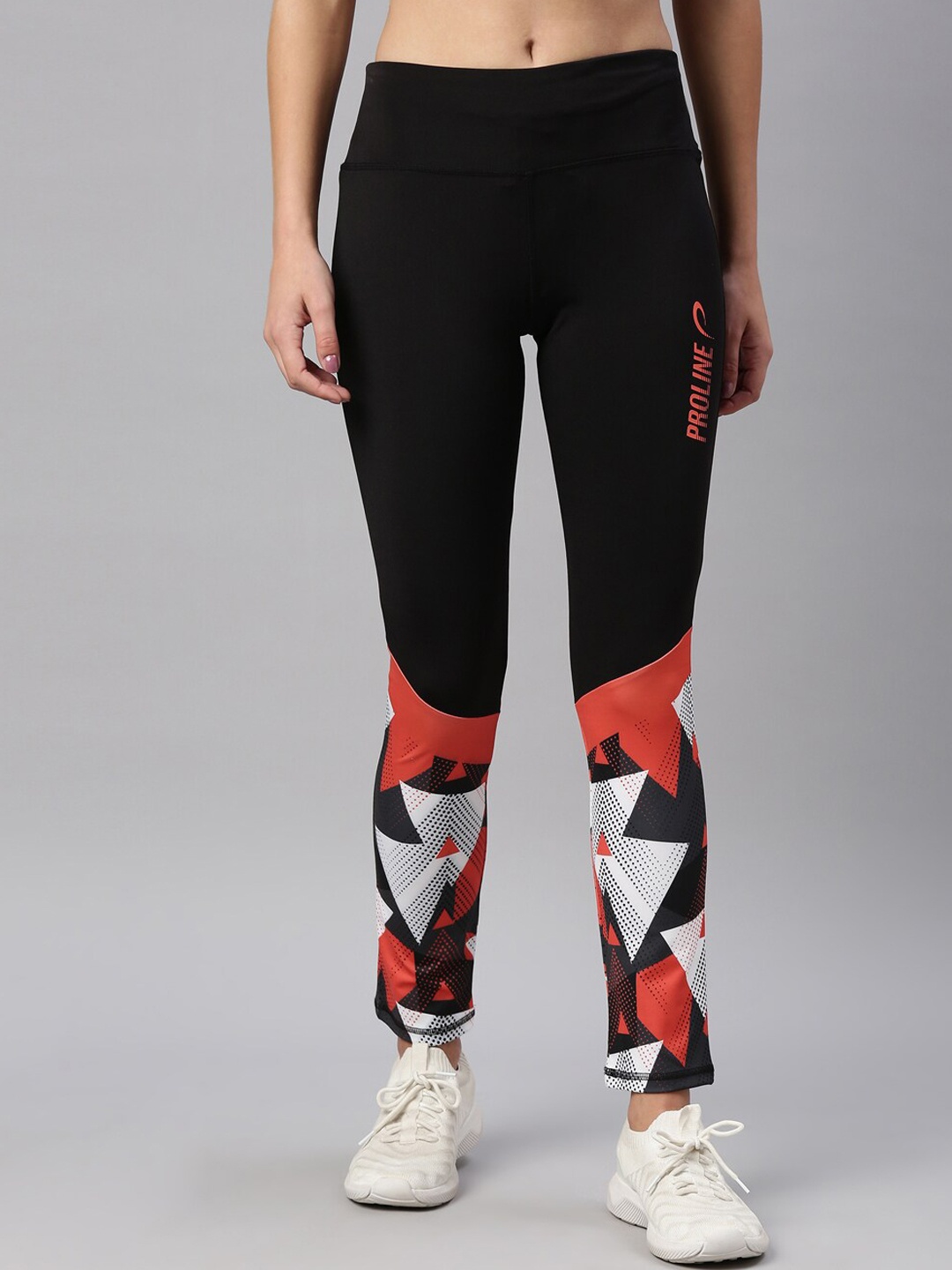 

Proline Women Printed Mid-Rise Track Pants, Black