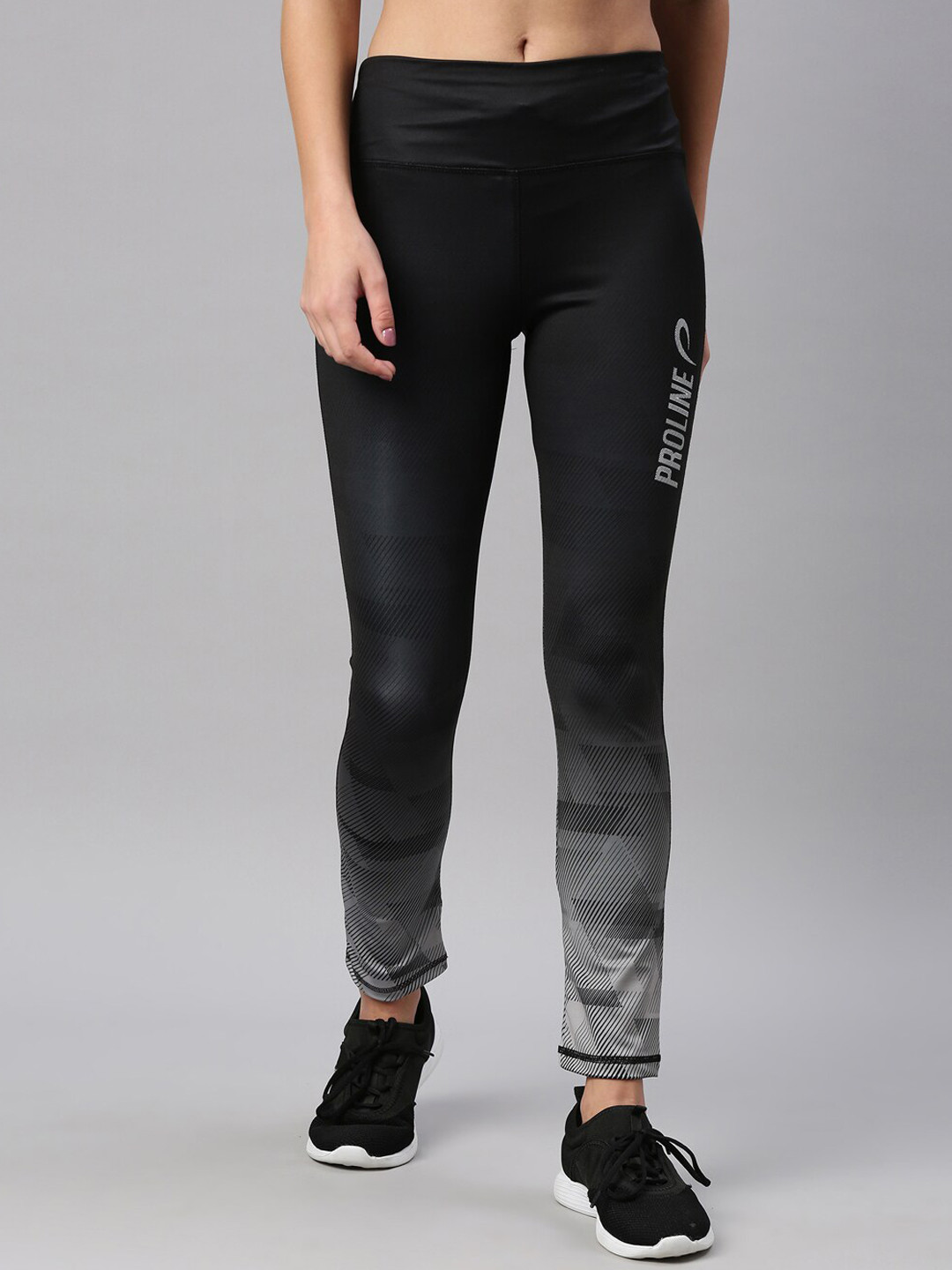 

Proline Women Printed Mid-Rise Track Pants, Black