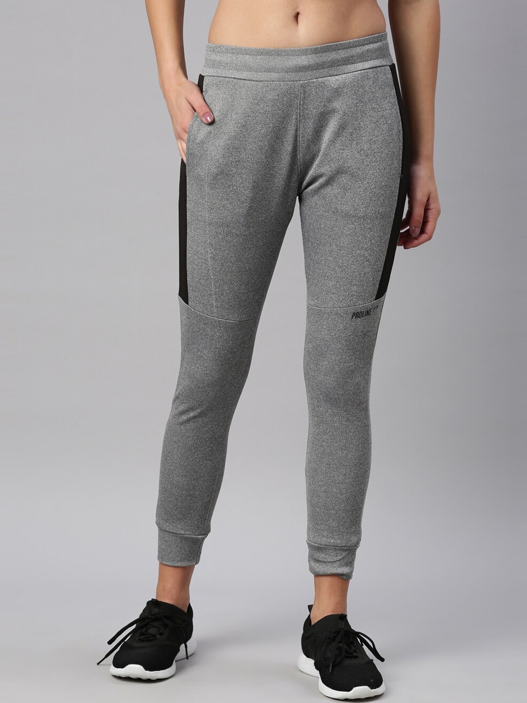 

Proline Women Pure Cotton Mid-Rise Joggers, Grey