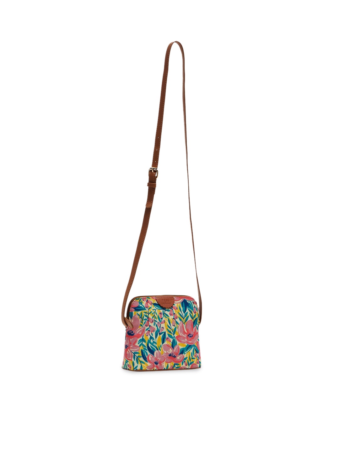 

TEAL BY CHUMBAK Floral Structured Sling Bag, Pink