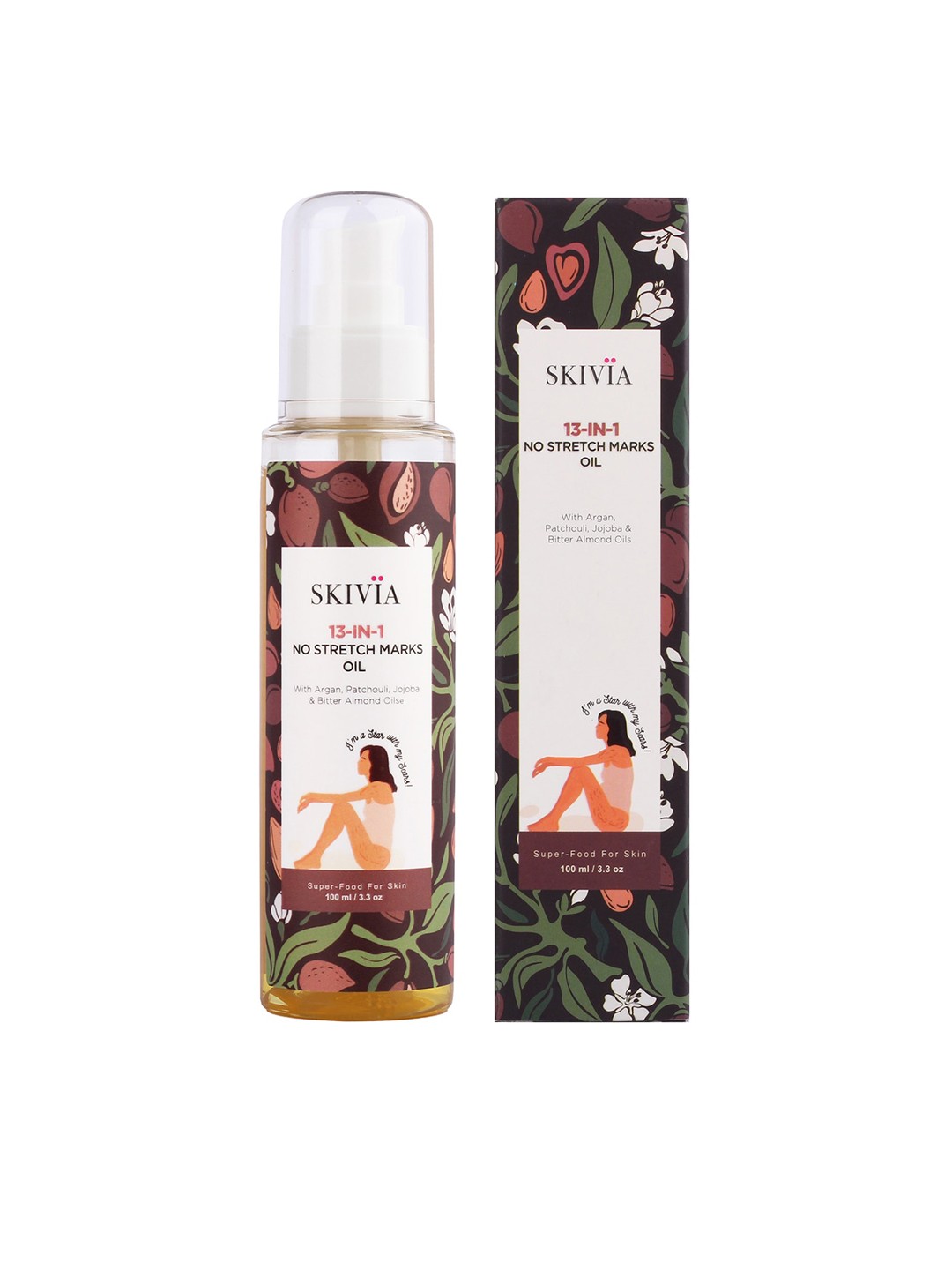 

SKIVIA 13-in-1 No Stretch Marks Oil Formulation - 100ml, Transparent
