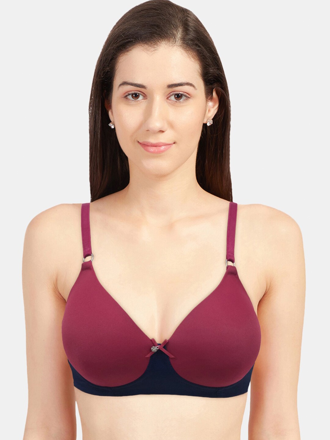 

Sonari Colourblocked Lightly Padded Bra, Maroon