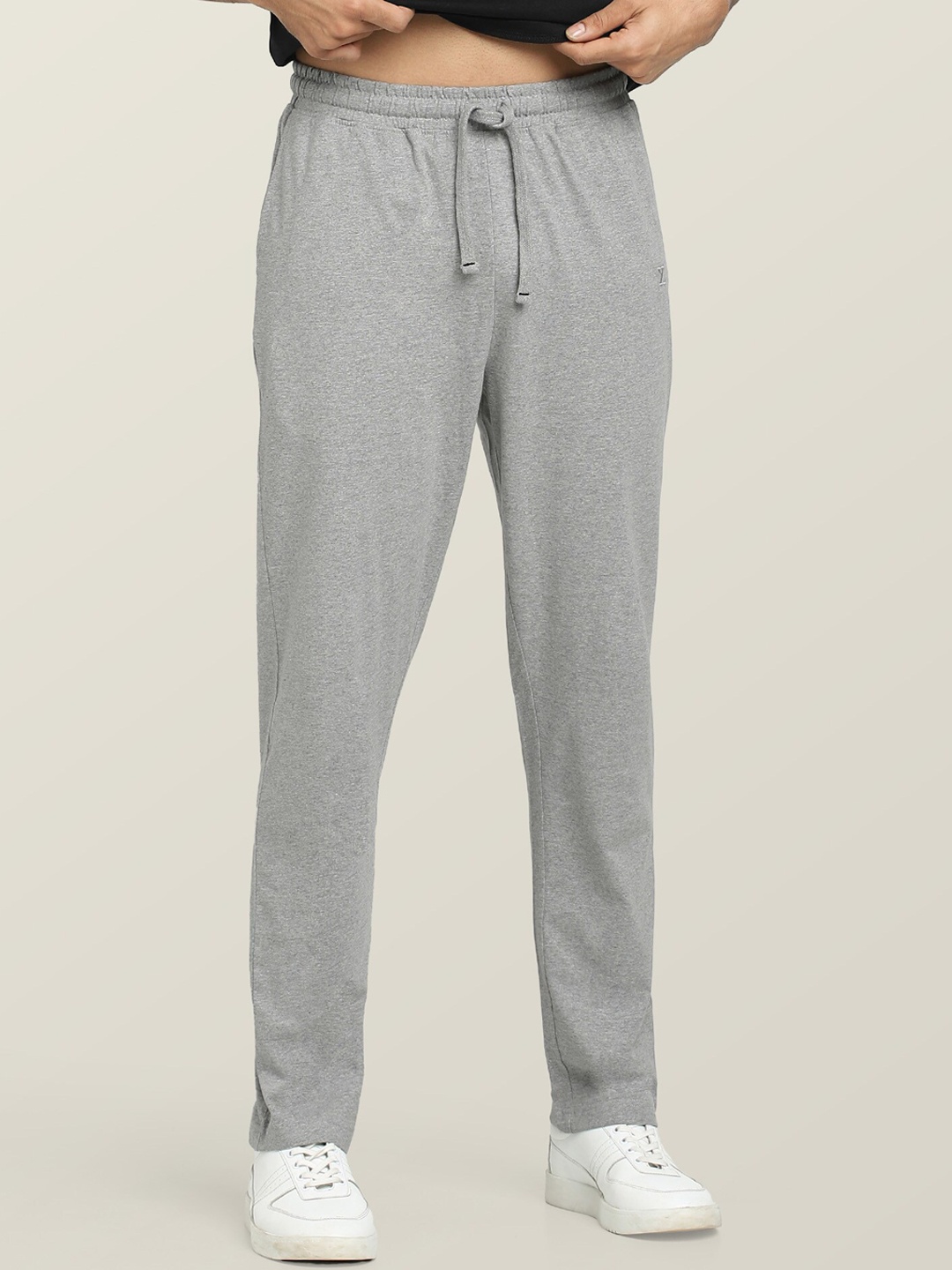

XYXX Men Antimicrobial Cotton Mid-Rise Track Pants, Grey