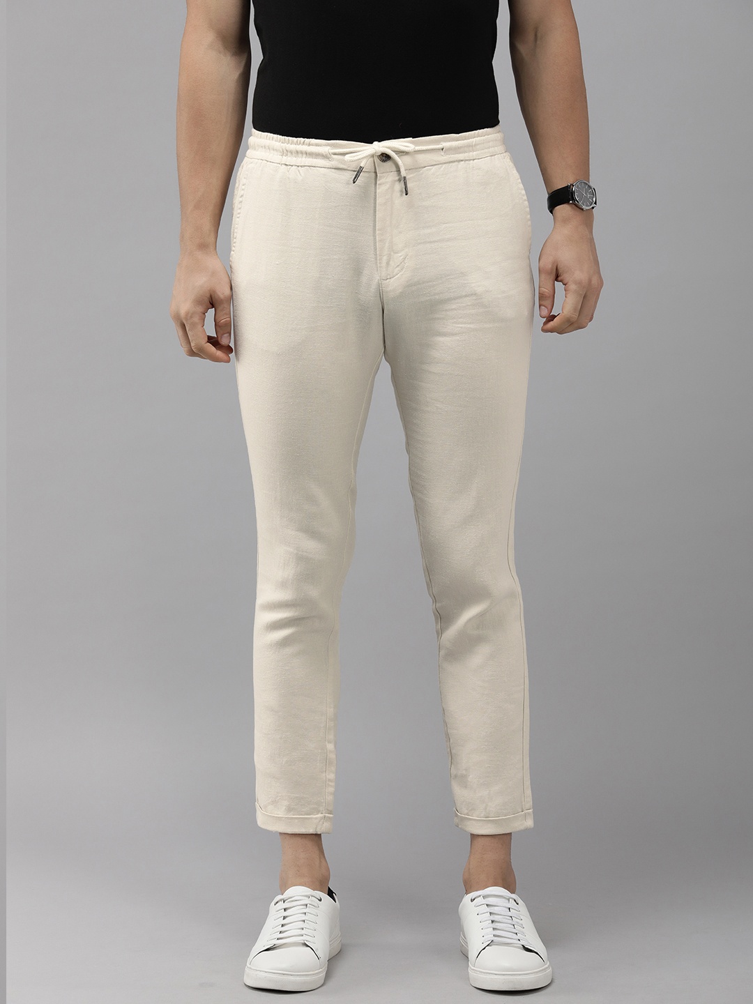

THE BEAR HOUSE Ardor Edition Tapered Fit Chinos Trousers, Cream