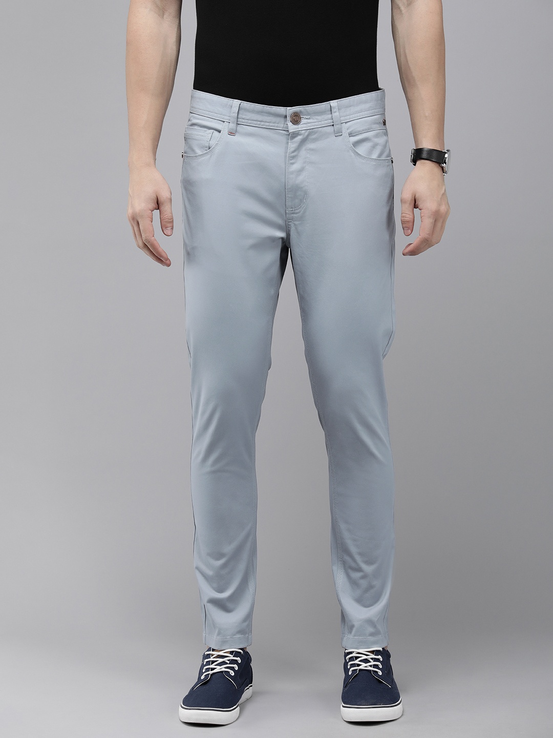 

THE BEAR HOUSE Tapered Fit Chinos Trousers, Blue