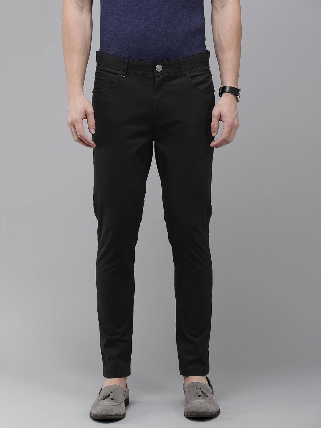 

THE BEAR HOUSE Tapered Fit Chinos Trousers, Black