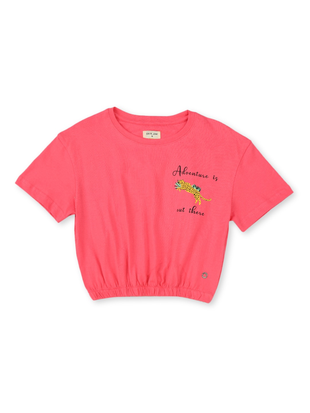 

Gini and Jony Typography Printed Cotton Top, Pink